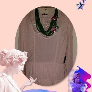 Express Pink Swiss Dot Tier Dress NWT